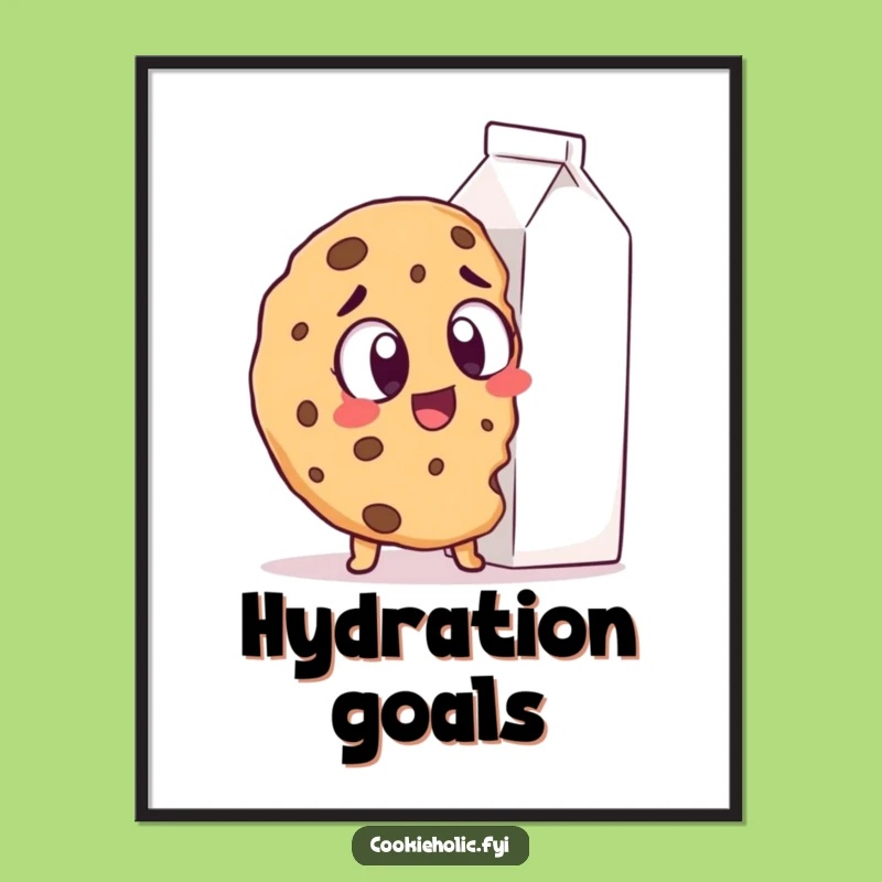 Funny Cookie Milk Poster: Hilarious Dessert Art for Walls, Perfect Wall Decor Funny Gift Idea