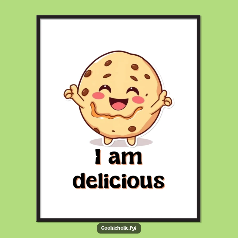 Funny Kawaii Cookie Self-Bite Poster: Bold Art, Striking Display Gift!