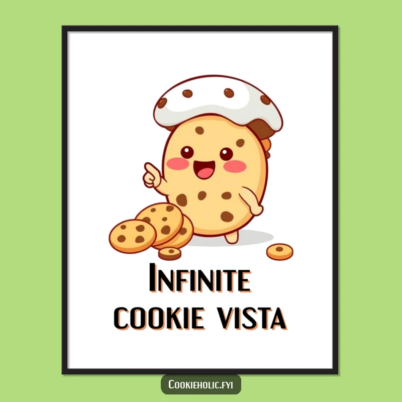 Funny Kawaii Cookie Jar Pointer Poster: Hilarious Cookie Character Wall Art