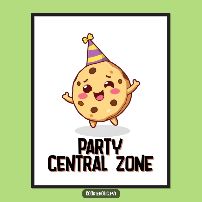 Funny Cookie Character Poster - Joyful Celebration Art