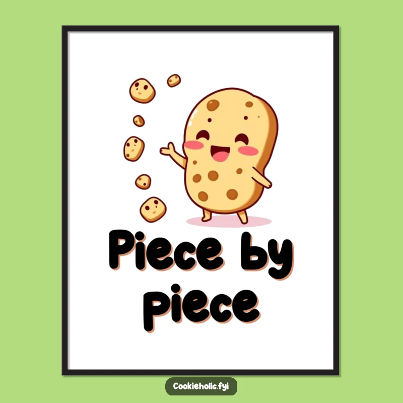 Funny Kawaii Cookie Juggling Poster: Sweet Skill Art, Delightful Wall Gift!