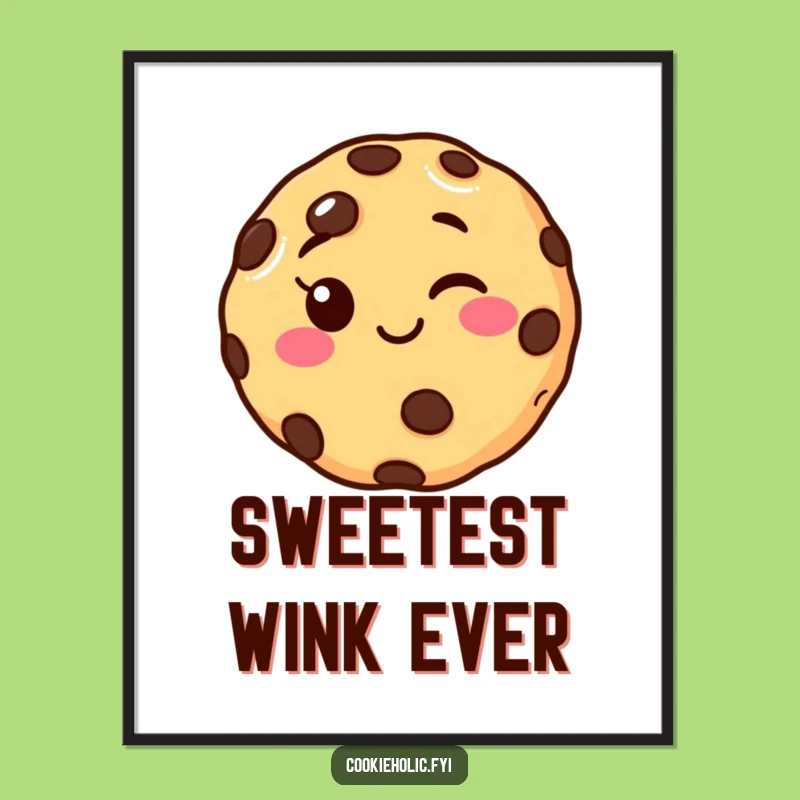Funny Winking Cookie Poster - Add Whimsy & Humor to Your Wall Decor