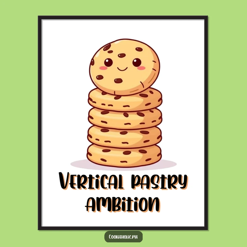 Funny Cookie Stack Poster: Hilarious Dessert Art for Walls, Perfect Wall Decor Funny Gift Idea