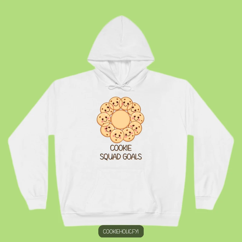 Cozy Funny Cookie Circle Hoodie: Warm Hugs with Friends, Ideal Gift
