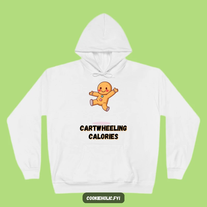 Funny Gingerbread Cartwheel Hoodie - Cozy Holiday Cheer, Perfect Gift