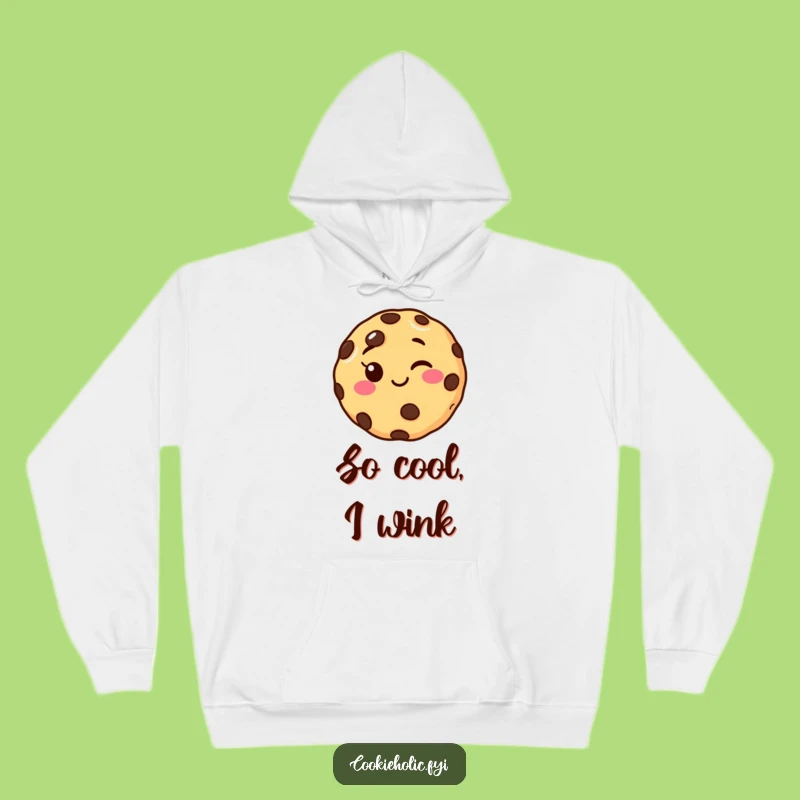 Cozy Funny Winking Cookie Hoodie - Warm & Humorous Apparel for Cookie Enthusiasts