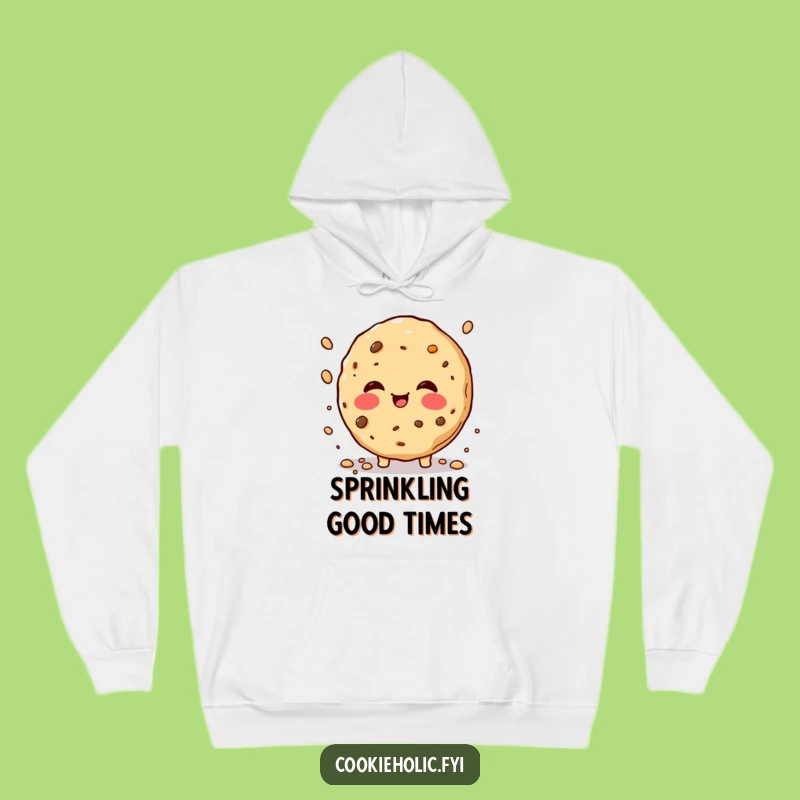 Cozy Funny Rosy Cheeks Cookie Hoodie - Warm & Humorous Crumb Scattering Style
