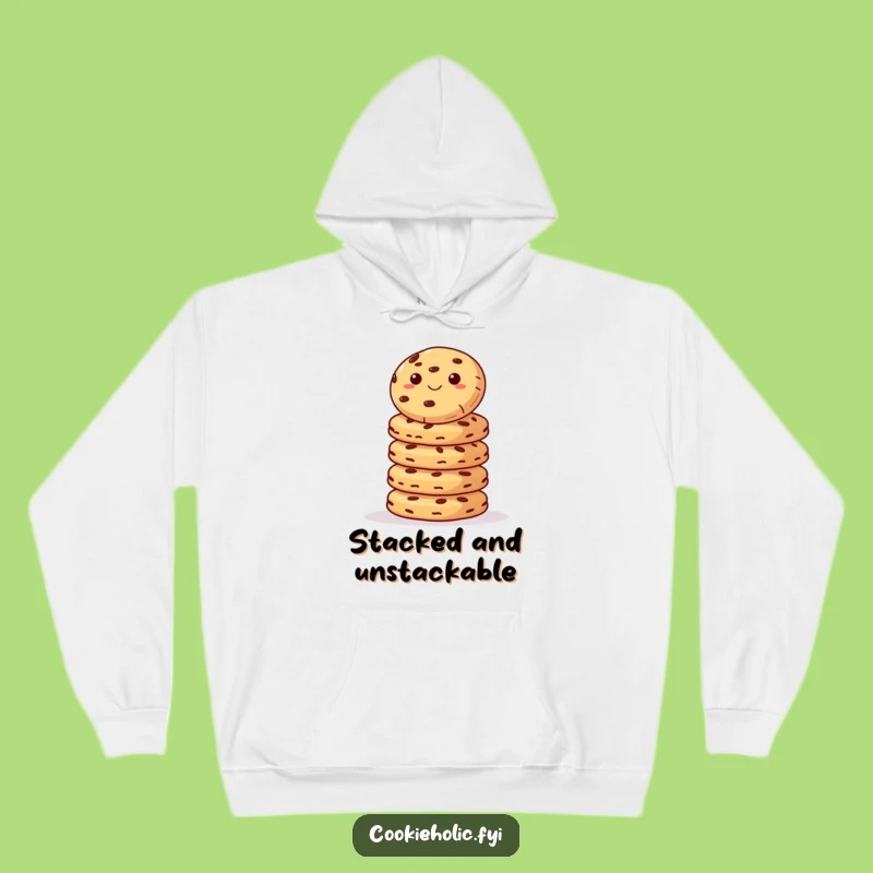 Funny Cookie Stack Hoodie: Cozy Up with Hilarious Treat Balancing, Ideal Funny Gift for Chilly Nights