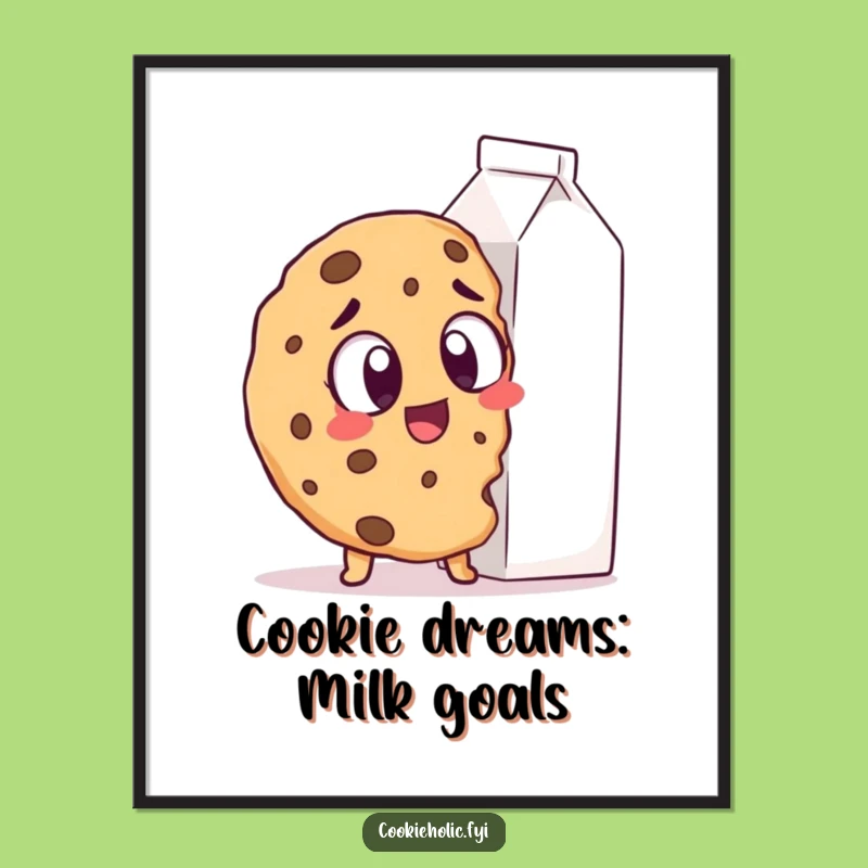 Free Printable Wall Art: Funny Cookie Milk Dream Art for Kitchen Decor