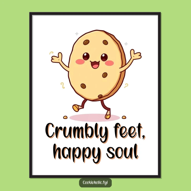 Free Printable Wall Art: Crumbly Cookie Jig, Funny Downloadable Decor