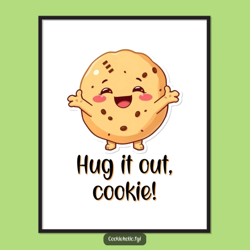 Funny Free Printable Wall Art: Hugging Cookie's Smile - Cheerful Downloadable Decor!