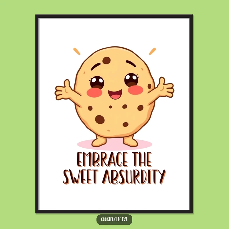 Funny Free Printable Wall Art: Silly Cookie Pose, Quirky Downloadable Gift!