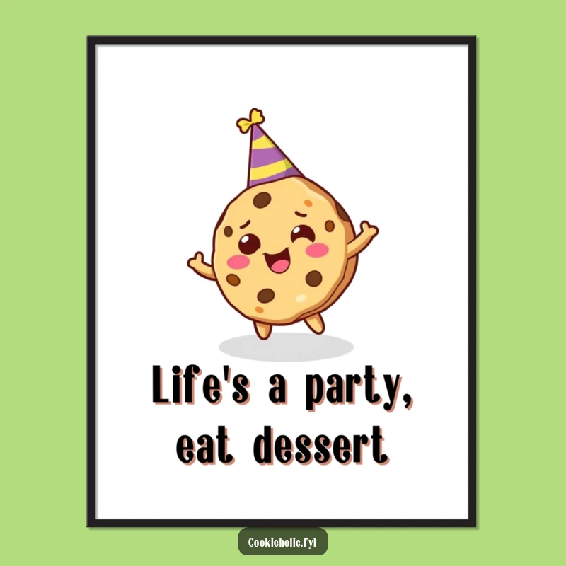 Funny Free Printable Wall Art: Spinning Party Cookie's Joyful Vibe
