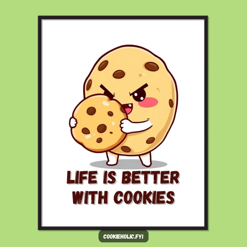 Funny Free Printable Wall Art: Winking Cookie Character, Sweet Treat Humor, Downloadable Decor