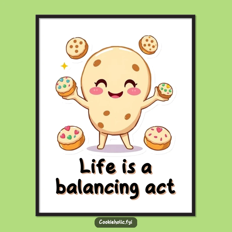 Funny Free Printable Wall Art: Cookie Juggler, Sweet Balance, Downloadable Skill Decor!