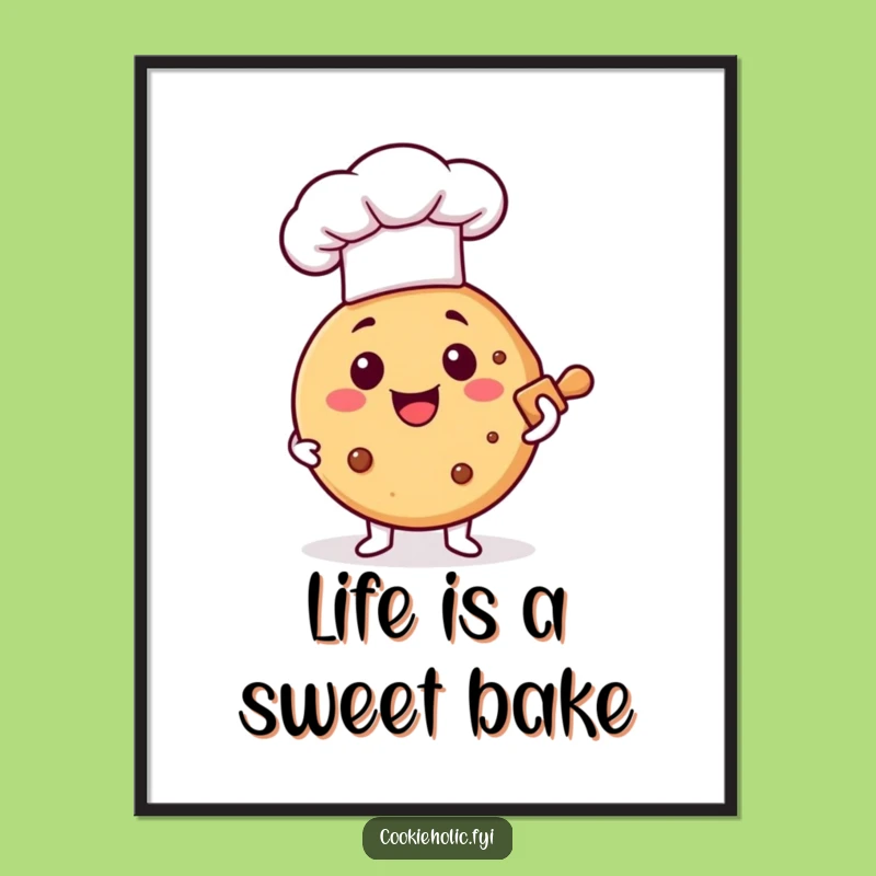 Free Printable Wall Art: Baking Cookie Humorous Downloadable Art for Home