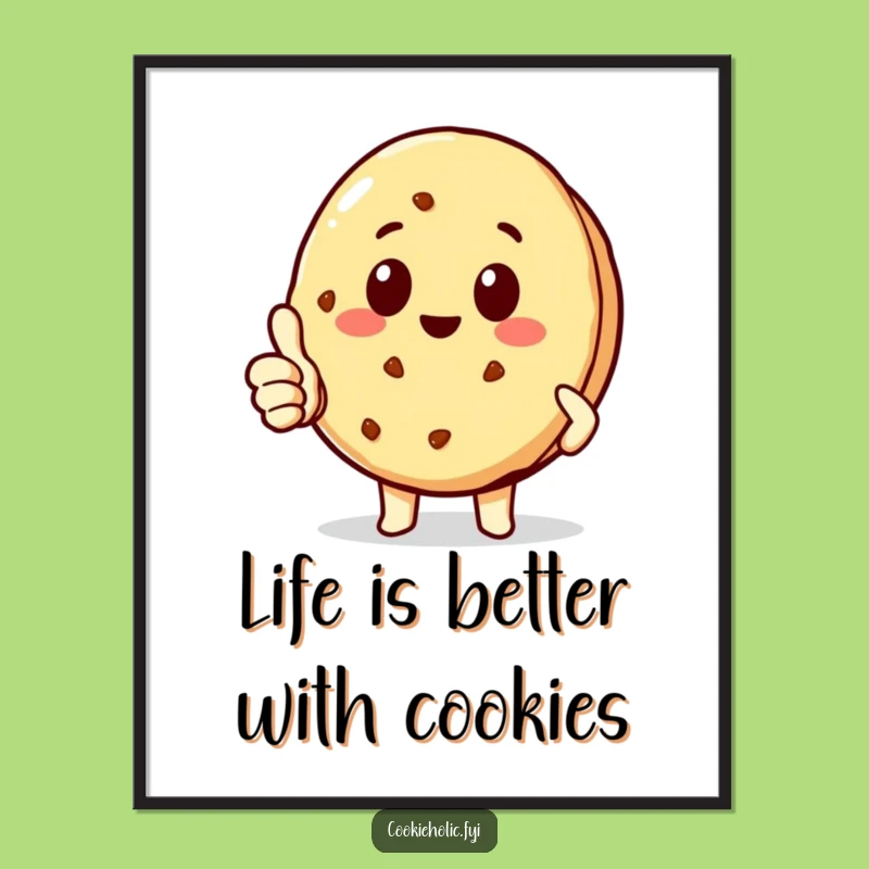 Free Printable Wall Art: Kawaii Cookie’s Delighted Thumbs Up for Your Space