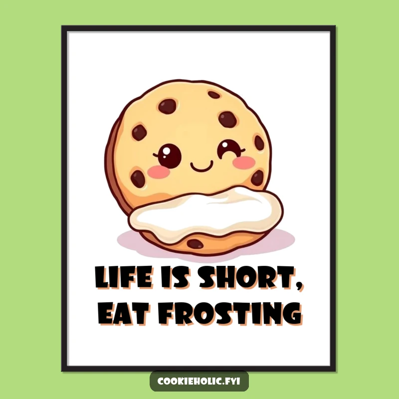 Funny Free Printable Wall Art: Cookie Frosting Dive, Humorous Downloadable Decor!