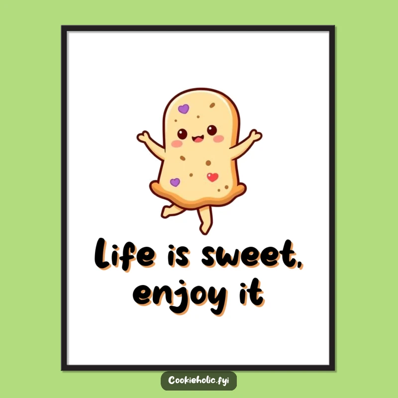 Free Printable Wall Art: Kawaii Cookie Twirl Funny Downloadable Art Gift