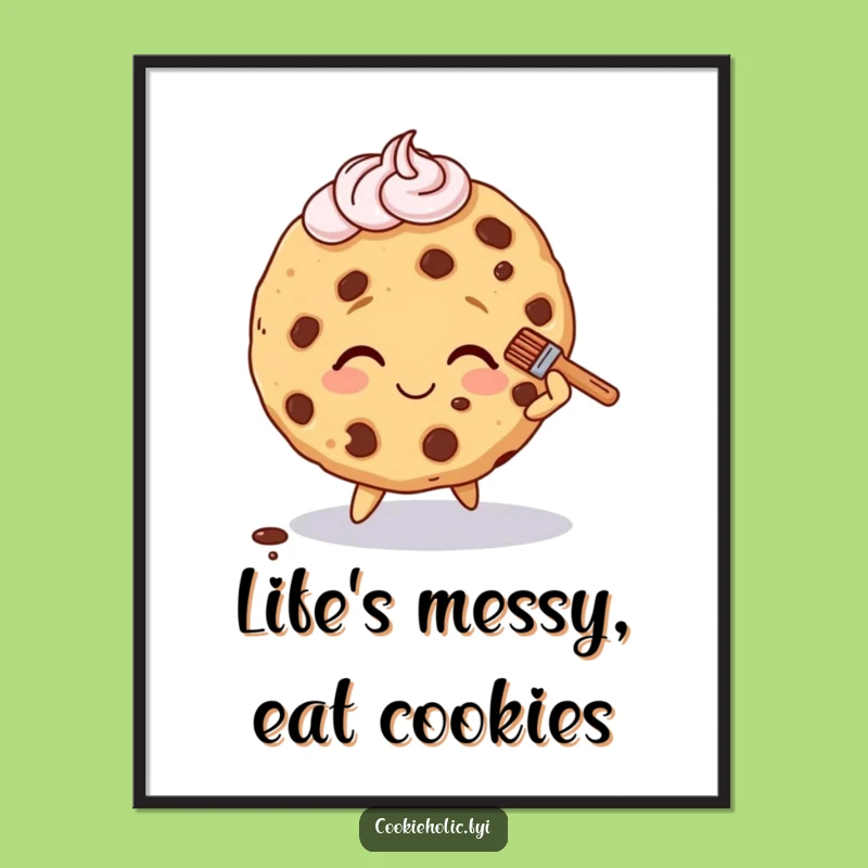 Funny Free Printable Wall Art: Smiling Cookie's Frosting Confidence