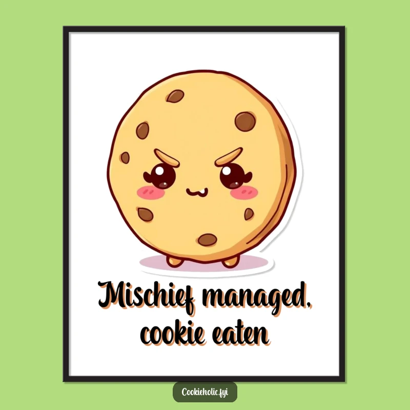 Free Printable Wall Art: Mischievous Cookie Bite, Funny Downloadable Decor