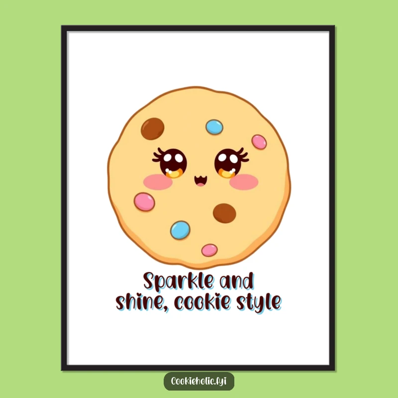 Free Printable Wall Art: Sparkling Cookie Eyes, Funny Downloadable Decor