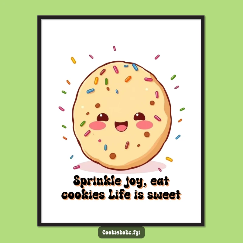 Free Printable Wall Art: Joyful Kawaii Cookie Sprinkle Shower, Funny Downloadable Decor