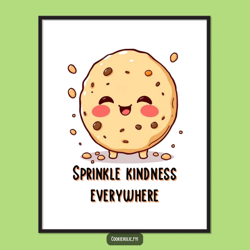 Funny Free Printable Wall Art: Sprinkling Cookie, Whimsical Downloadable Decor Gift