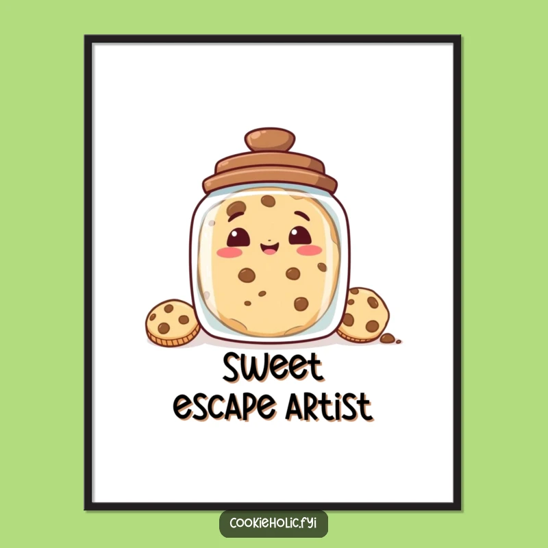 Funny Free Printable Wall Art: Mischievous Cookie Jar Grin - Quirky Downloadable Decor!