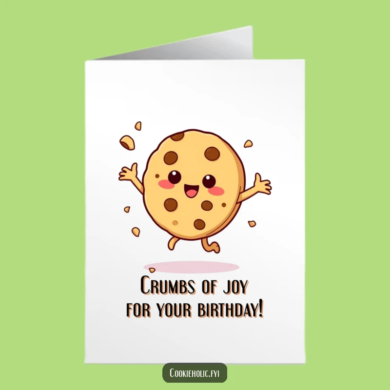 Free Printable Birthday Card: Dancing Cookie Character - Funny Downloadable Gift