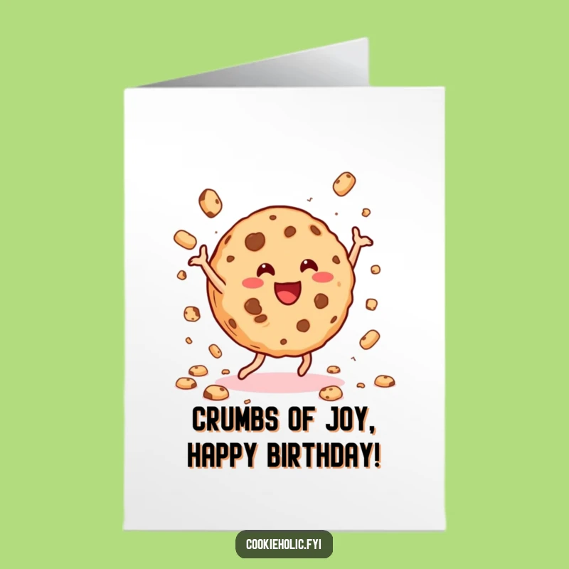Free Printable Birthday Card: Joyful Dancing Cookie, Funny Downloadable Gift!