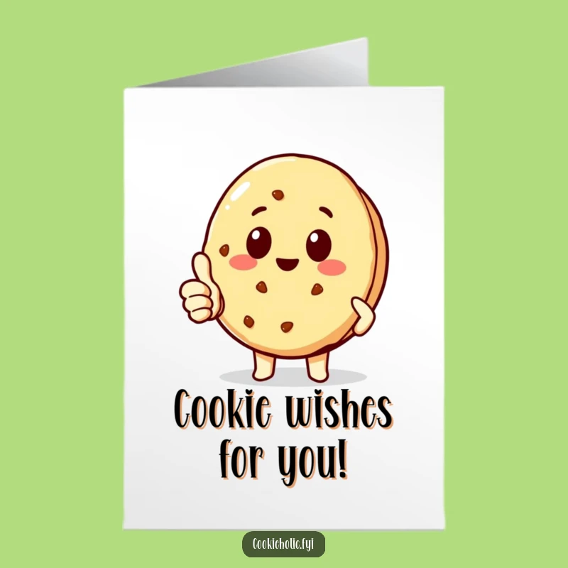 Free Printable Birthday Card: Delighted Kawaii Cookie Gives Birthday Thumbs Up!