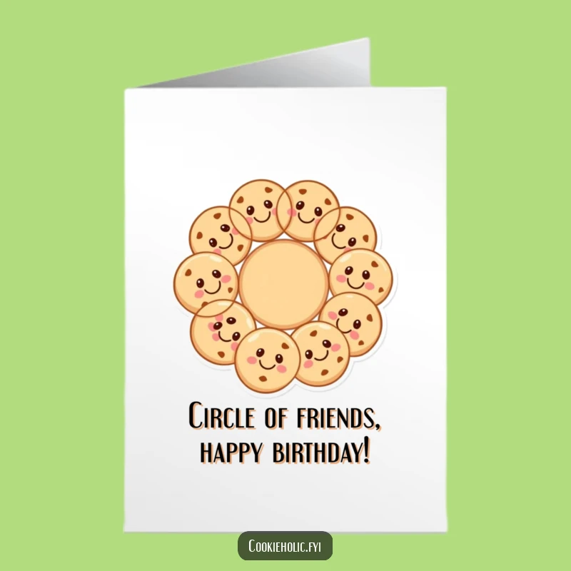 Free Printable Birthday Card: Happy Cookie Circle, Joyful Downloadable Gift!