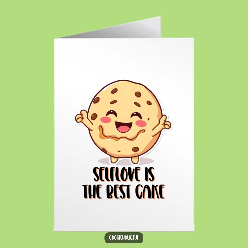 Free Printable Birthday Card: Self-Biting Kawaii Cookie, Funny Gift