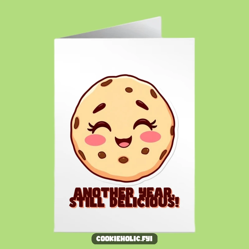 Free Printable Funny Birthday Card: Giggling Messy Cookie Character Surprise