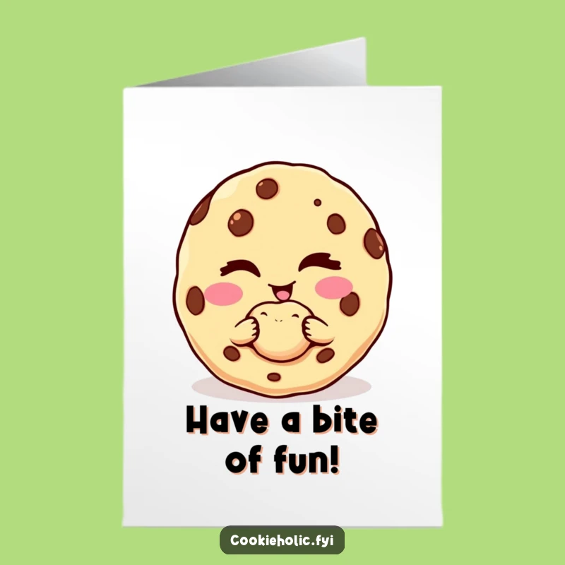 Free Printable Birthday Card: Winking Cookie Shares a Delicious Bite