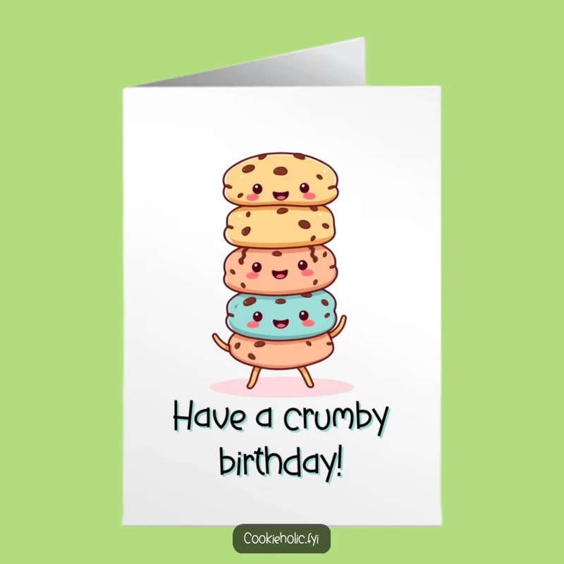 Free Printable Birthday Card: Kawaii Cookie Stack, Joyful Downloadable DIY Gift Idea