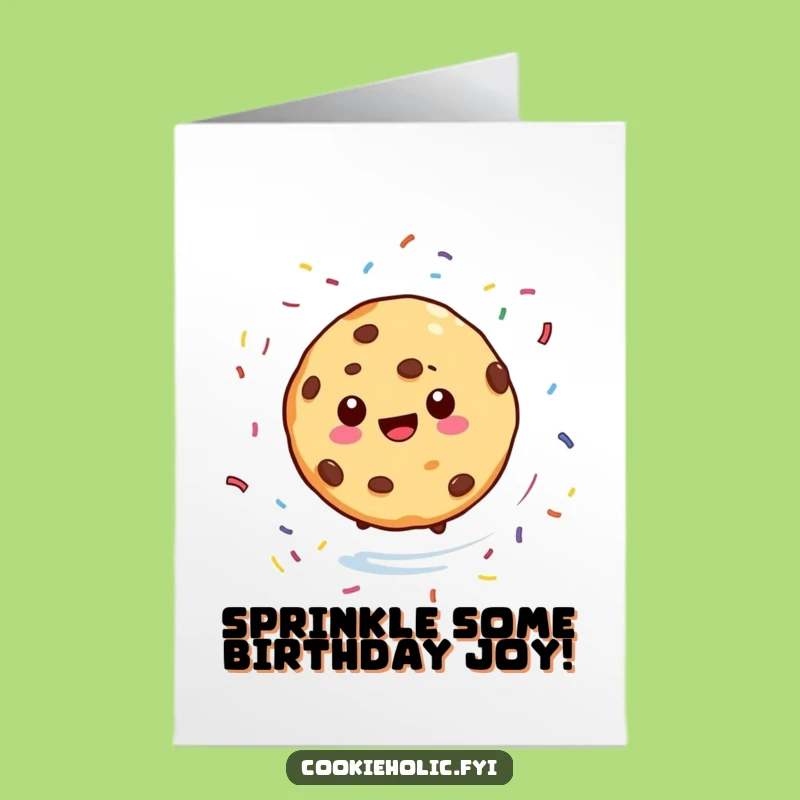 Free Printable Birthday Card: Sprinkle Fun Funny Cookie, Perfect Downloadable Gift
