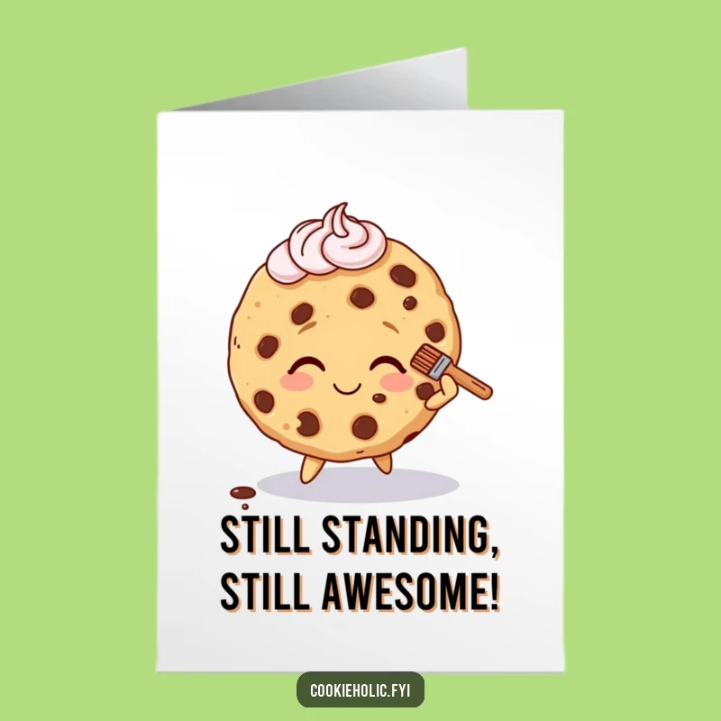 Free Printable Birthday Card: Smiling Cookie's Funny Frosting Mishap