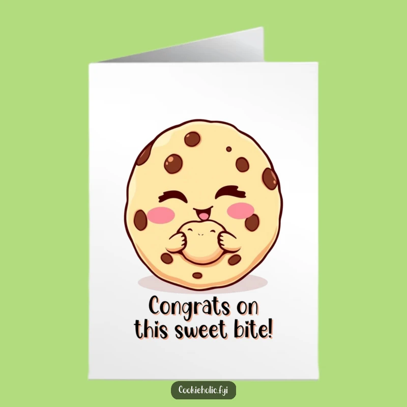 Free Printable Congrats Card: Winking Cookie Offers a Bite of Success