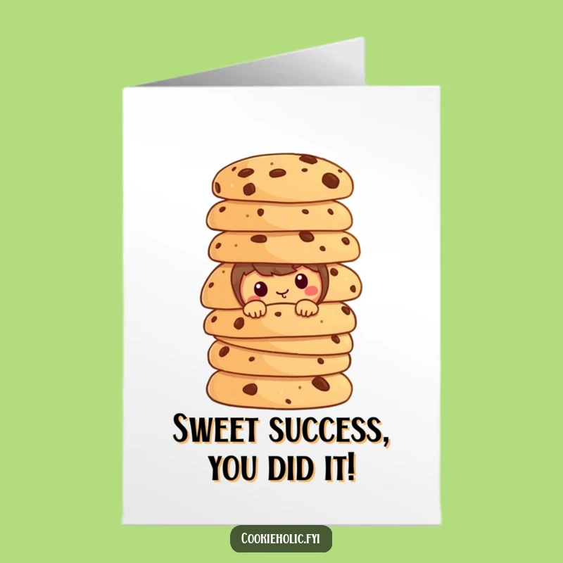 Free Printable Congrats Card: Cookie Peeks from Stack, Celebrating Sweet Success