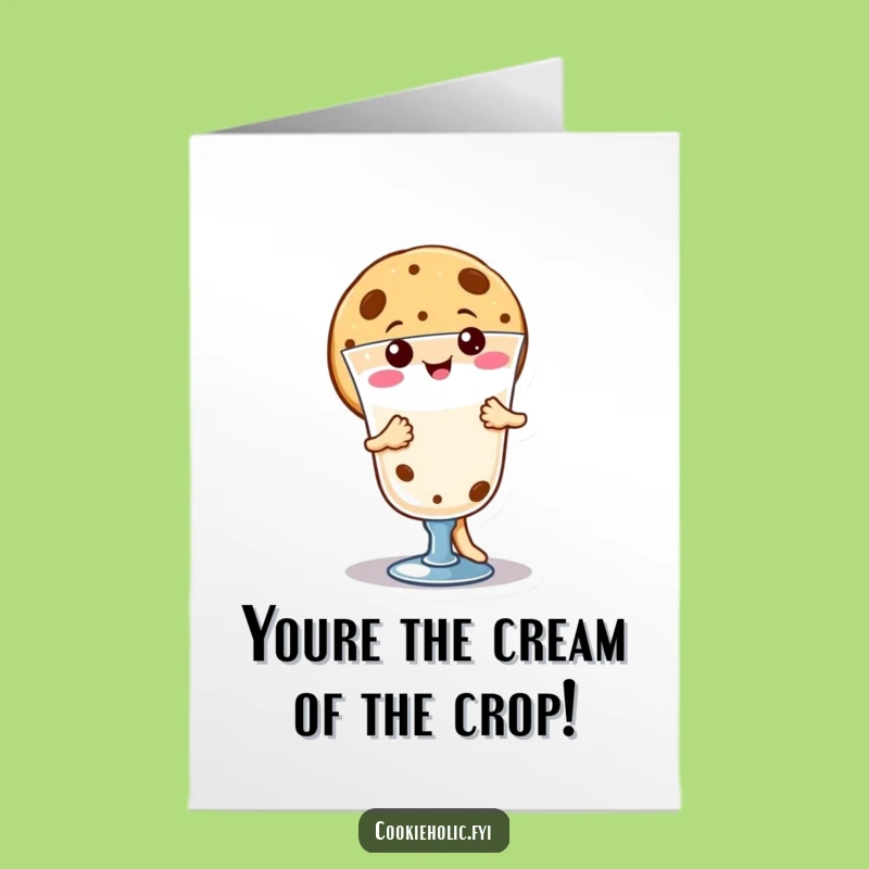 Free Printable Congrats Card: Dancing Kawaii Cookie Celebrates Your Win!