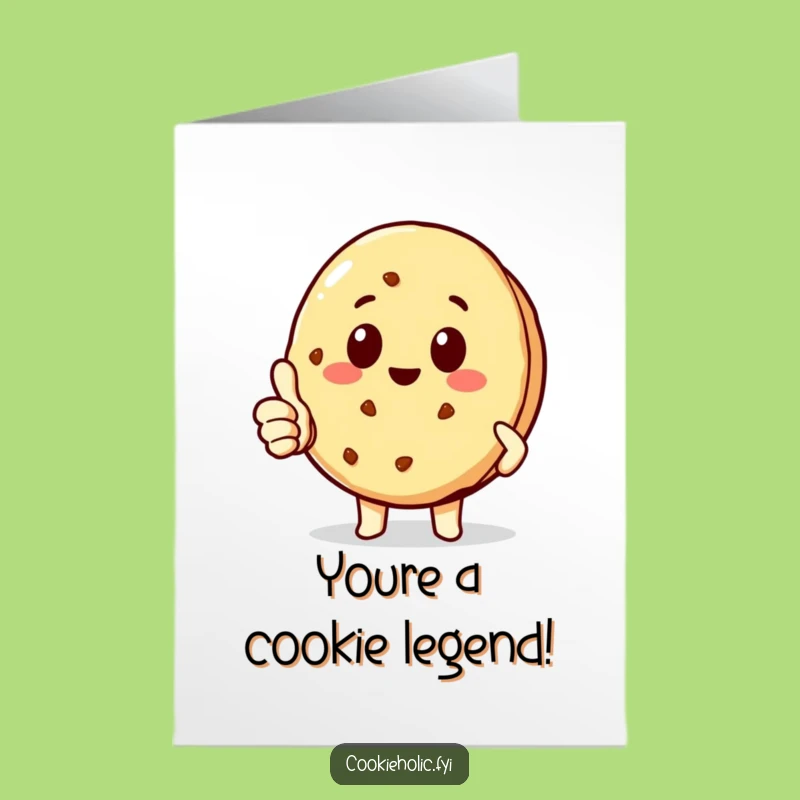 Free Printable Congrats Card: Kawaii Cookie Cheers Your Success with Thumbs Up!