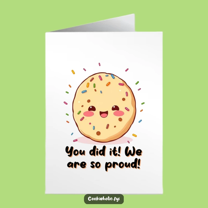 Free Printable Congrats Card: Kawaii Cookie Sprinkle Shower, Cheerful Downloadable Gift