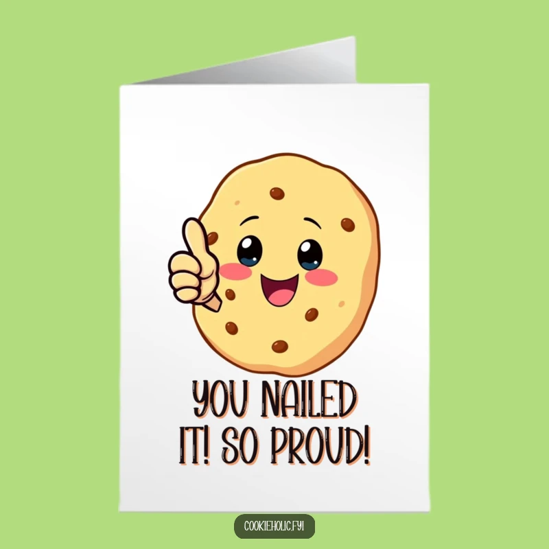 Free Printable Congrats Card: Kawaii Cookie Thumbs Up, Awesome Downloadable Gift