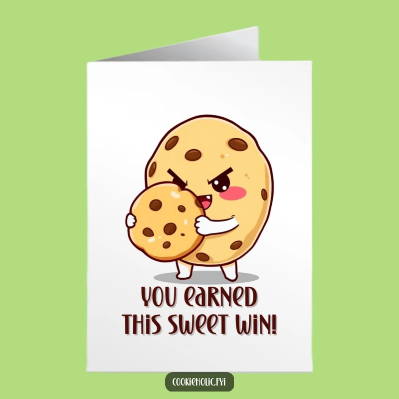Free Printable Congrats Card: Winking Cookie Character, Baked to Perfection Humor, Downloadable