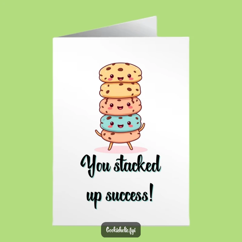 Free Printable Congrats Card: Wobbly Cookie Stack, Fun Downloadable DIY Gift