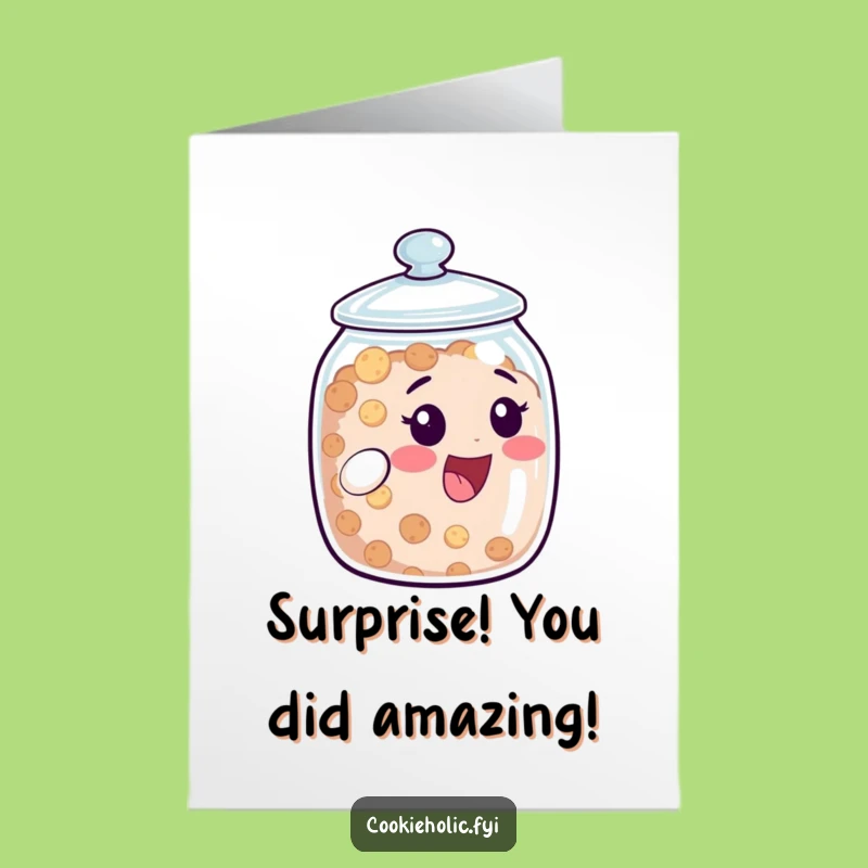 Free Printable Congrats Card: Cookie Jar Surprise, Joyful Achievement Humor, Downloadable