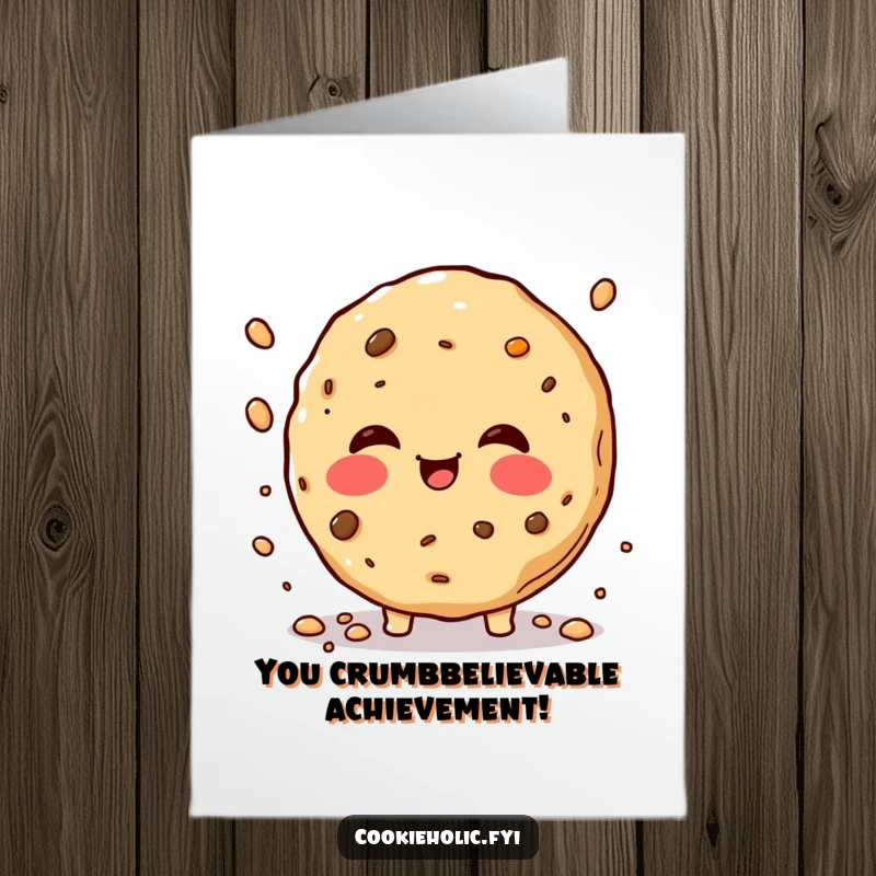 Funny Free Printable Congratulations Card with a Cookie Sprinkling Crumbs with Rosy Cheeks