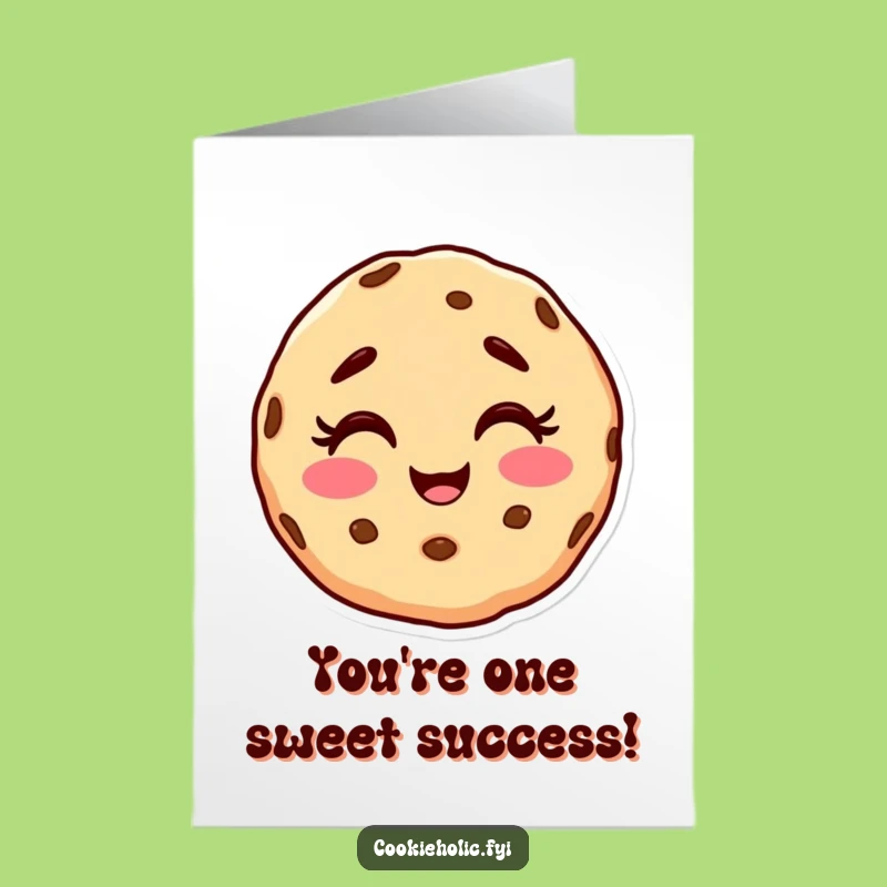Free Printable Congrats Card: Giggling Messy Cookie Character Celebration